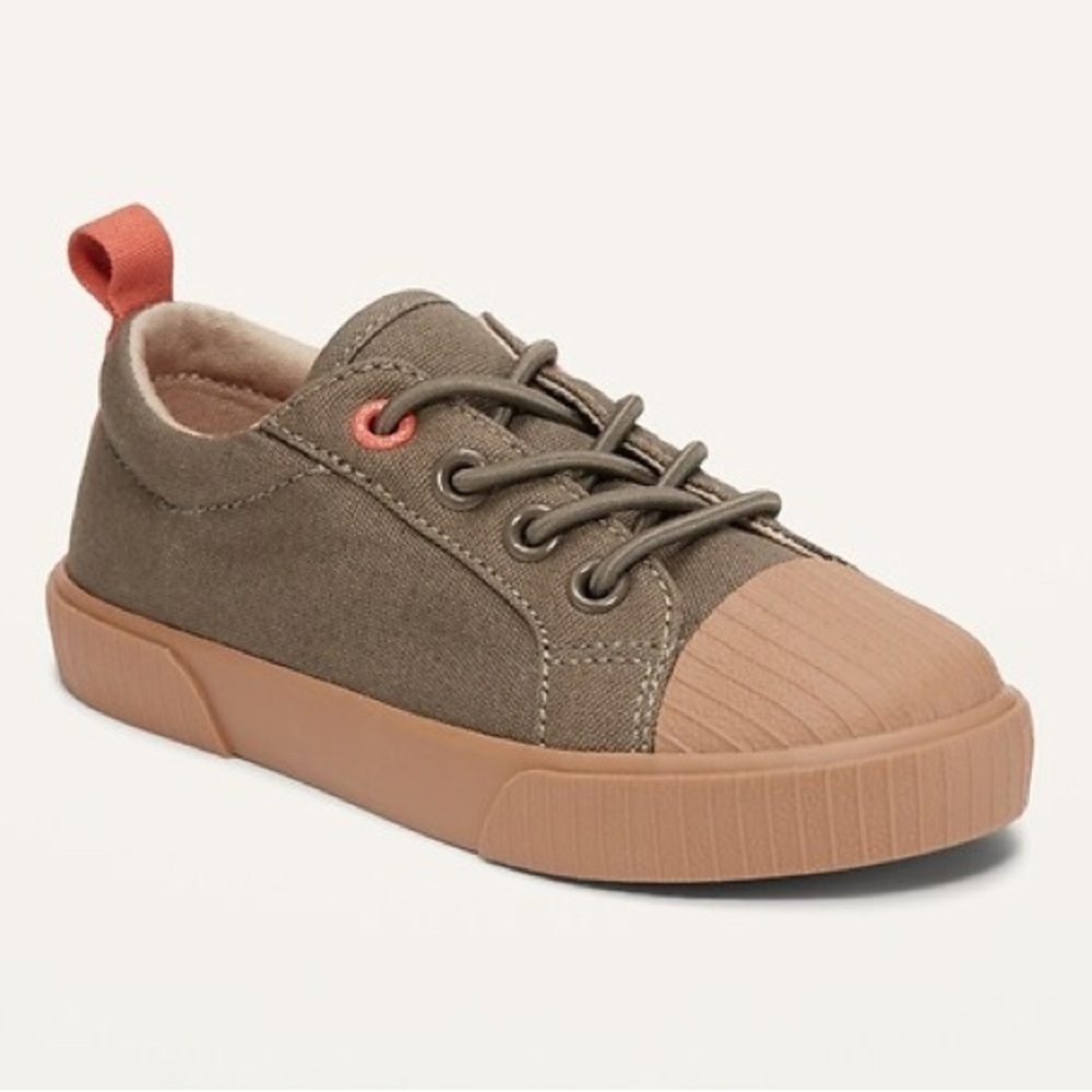 Old Navy Toddler Unisex Textured-Canvas Green Sneakers Size 7